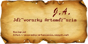 Jávorszky Artemíszia névjegykártya